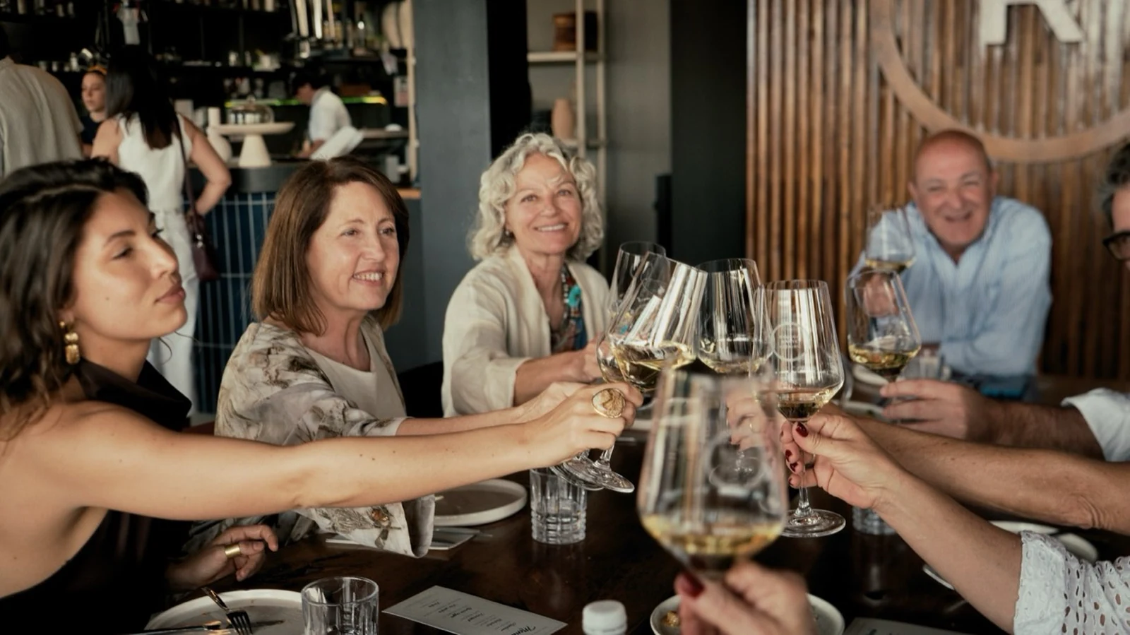 A toast at the winery
